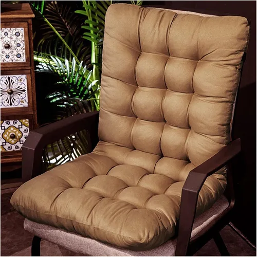 Vista 12 de ZTGL Cojín plegable para silla mecedora, antideslizante, grueso, suave, con respaldo alto, para interiores y exteriores, cojín largo para silla Azul