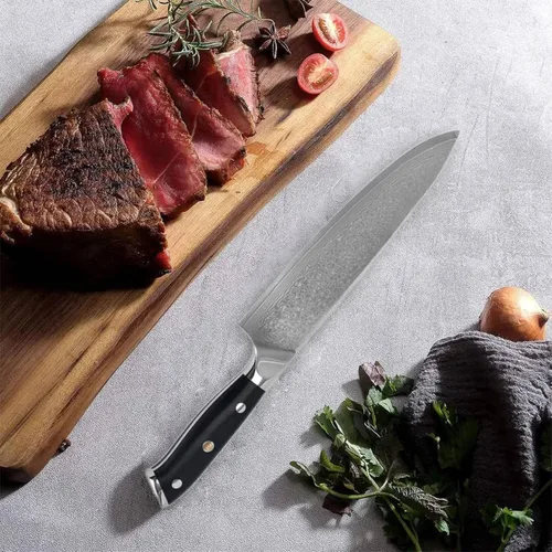 Vista 2 de BP TRENDZ Cuchillo de chef profesional Cuchillo de chef de acero inoxidable para cortar sin esfuerzo Cuchillo de Shef para cortar Cuchillo