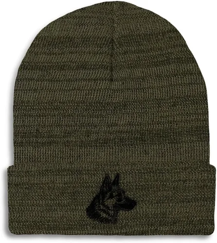 Vista 31 de Gorros personalizados para hombre, sombreros de invierno bordados de cabeza de pastor alemán negro para mujer, gorra de cráneo de acrílico, 1