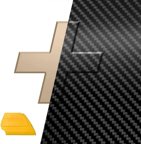 Vista 3 de VViViD XPO kit de envoltura de logo formal de fibra de carbono negro para Chevy, Negro