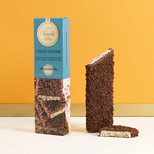 Vista 3 de Venchi Barra de chocolate: Chocoviar Stracciatella Soft Bar, 7.05 oz - Perfecto para los amantes del chocolate con leche - Sin gluten