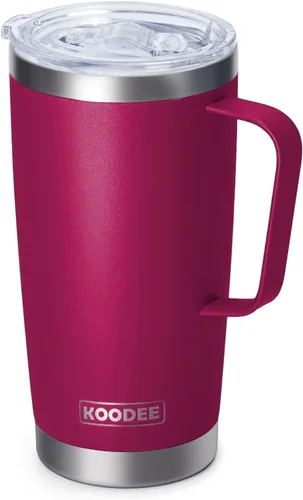 Vista 25 de koodee Vaso Tumbler Delgado de Acero Inoxidable de 20 oz con Aislamiento de Doble Pared, Vaso Tumbler Delgado para Agua para Café, Té (Azul Bebé)