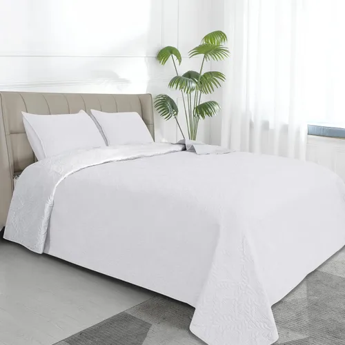 Vista 26 de Easy-Going - Juego de colcha reversible tamaño individual con 1 colcha y 1 funda de almohada, colcha de cama suave, colcha de microfibra ligera