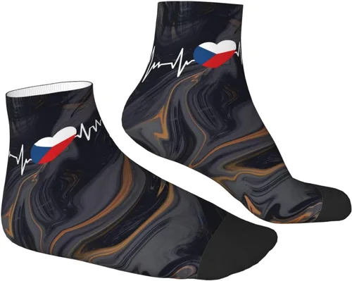 Vista 3 de GDJF Heartbeat I Love Czech Republic Heart Flag Ankle Socks Winter Low Cut Sports Warm Breathable Comfort Casual Socks For Mens And Womens