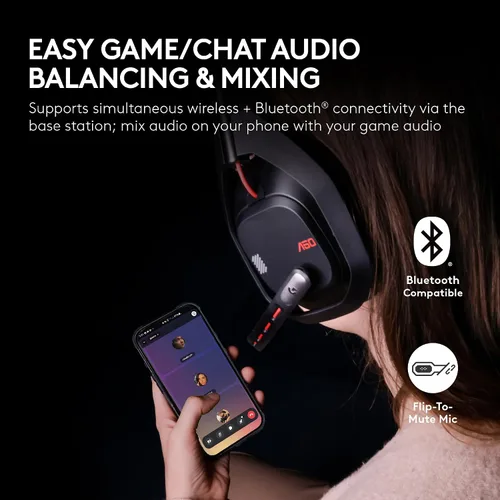 Vista 4 de Logitech G Astro A50 Auriculares inalámbricos multiplataforma para juegos Negro