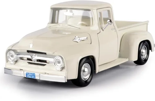 Vista 2 de Motor Max 1956 Ford F-100 Pick Up, blanco 73235AC - Coche de juguete a escala 1/24 fundido a presión