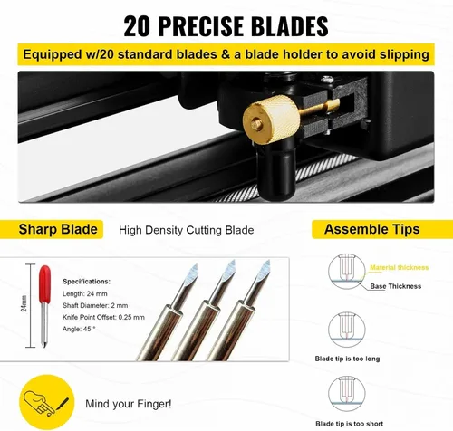 Vista 5 de Cortador de vinilo Plotter Sign máquina de corte con 20 cuchillas LCD Signmaster Software Puerto USB 2 rodillos de pellizco para principiantes uso
