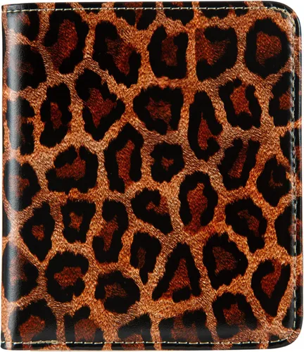 Vista 9 de Walle Rfid - Cartera pequeña y compacta con bolsillo plegable para mujer, minicarjetero de viaje con ventana de identificación, Cereza Negra, Lindo