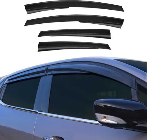 Vista 10 de OMAC Deflector de protección contra la lluvia de la visera de la ventana para Ford Fiesta 2011-2019 humo negro 2 piezas