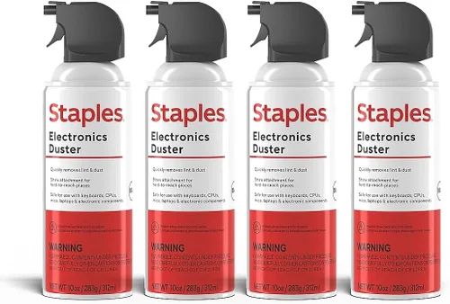 Vista 10 de Staples Plumero de aire comprimido – 10 oz. Lata para electrónica, teclados y dispositivos de oficina