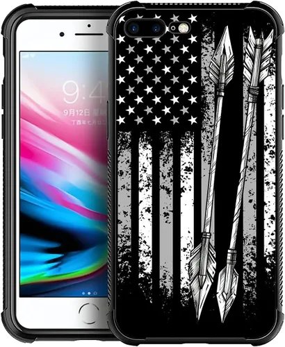 Vista 39 de Funda compatible con iPhone 8 Plus, diseño de elefantes africanos para iPhone 7 Plus, diseño de patrón a prueba de golpes, antiarañazos, carcasa