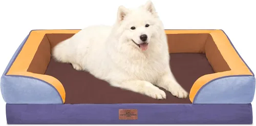 Vista 99 de Comfort Expression - Cama ortopédica para perros medianos, 28 x 19 pulgadas, cama impermeable y de apoyo de espuma con cojines removibles, sofá