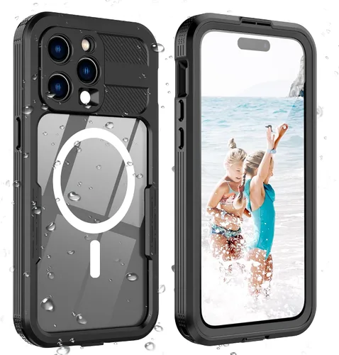 Vista 17 de Funda impermeable para iPhone 15 Plus, protector de pantalla integrado, a prueba de golpes, a prueba de nieve, a prueba de polvo, funda protectora