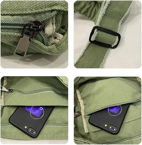 Vista 4 de Sumleno Bolsa estilo hobo estilo bohemio hippie para oficina, compras, viajes, estética Y2K