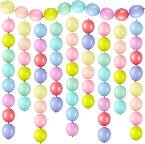 Vista 14 de 100 globos de látex, 10 pulgadas, color negro Enlazable para guirnaldas de arcos rápidos, decoración de boda, cumpleaños, Pascua, no necesita