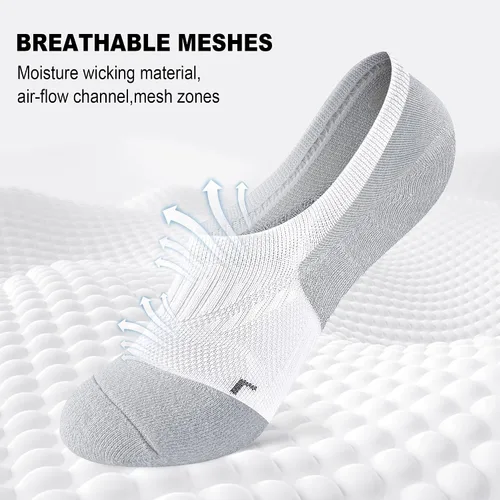 Vista 2 de Gonii No Show Socks - Calcetines de compresión acolchados de corte bajo para mujer, 5 pares