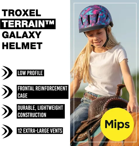 Vista 2 de Troxel Terrain MIPS - Casco de equitación con enfriamiento, perfil bajo, diseño microajustable, equipo de equitación, talla grande (7-3/8-7-3/4)
