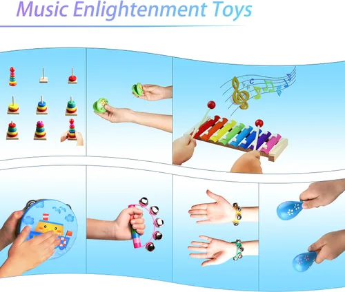 Vista 7 de Childom - Instrumentos musicales para niños pequeños, juguetes musicales para bebés, regalos educativos para niños en edad preescolar, regalos