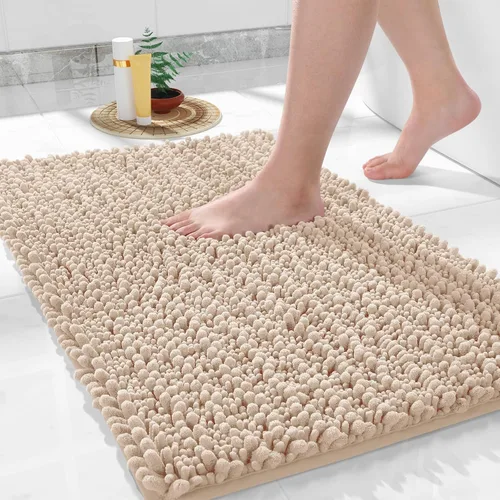 Vista 89 de Yimobra Alfombras de Baño Antideslizantes Lavables - Alfombra de Baño de Chenilla Ultra Suave Absorbente, Alfombra Peluda de Secado Rápido para Negro