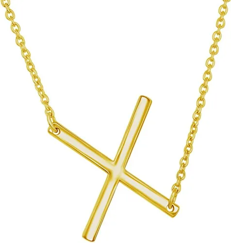 Vista 35 de Dainty Sideways Initial Necklace for Women – Sterling Silver or 14K Gold Plated 20mm Alphabet Letter Pendant