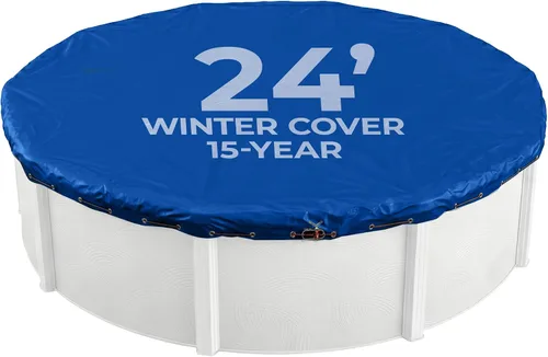 Vista 12 de Blue Wave Funda redonda dorada para alberca sobre el suelo de 30 pies para invierno, polietileno duradero y resistente a la intemperie