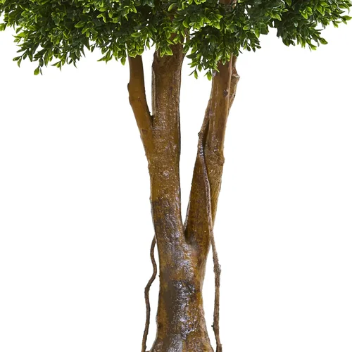 Vista 5 de Nearly Natural Árbol topiario de boj artificial resistente a los rayos UV de 46 pulgadas con maceta, arbusto de bola de imitación realista en maceta
