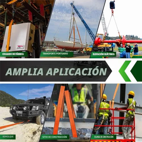 Vista 7 de 2 piezas de 2"x3 pies y 2 piezas de 2"x7 pies de correas de elevación súper resistentes, capacidad de 8527 kg, correa de nylon resistente ojo a ojo