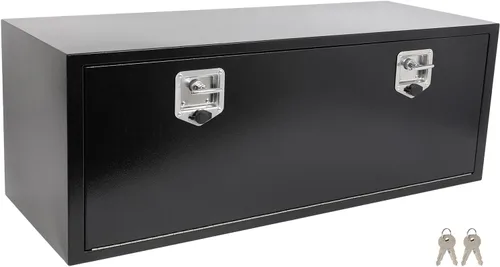 Vista 11 de SCITOO - Caja de herramientas de aluminio de 18 pulgadas de plata resistente para cama de camión, caja de herramientas para remolque de RV