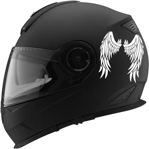 Vista 3 de Angel Wings Design Auto Car Racing - Calcomanía para casco de motocicleta, 5 pulgadas, color negro