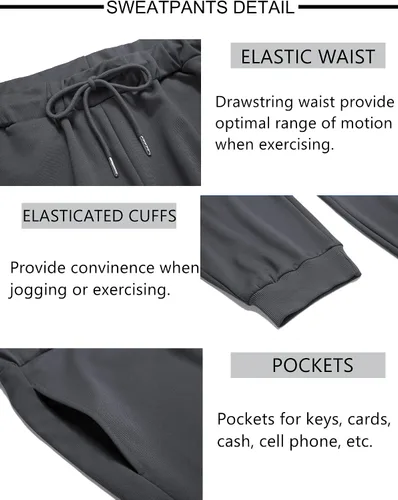 Vista 5 de COOFANDY Conjunto deportivo de 2 piezas de manga larga para hombre, conjunto casual con capucha