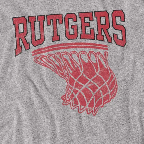 Vista 2 de Rutgers University Camiseta unisex para adultos con aro de baloncesto