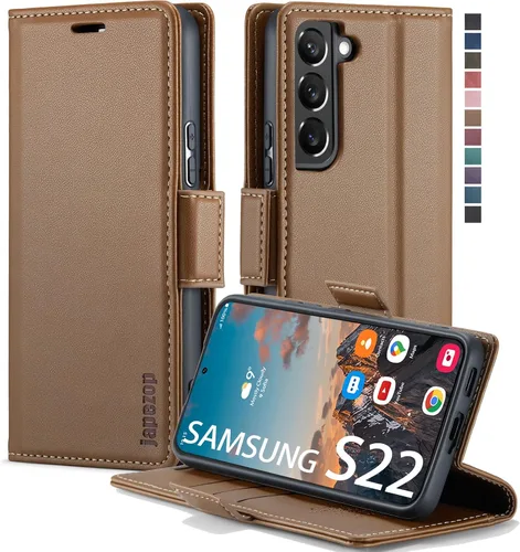 Vista 20 de Funda tipo cartera para Samsung Galaxy S22 5G con bloqueo RFID, color negro
