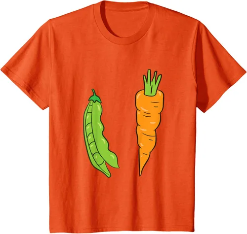 Vista 23 de Camiseta de disfraz de zanahoria con guisantes y zanahorias, Blanco, S