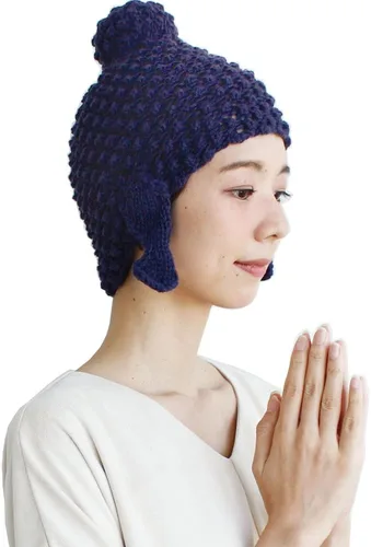 Vista 12 de Gorro de punto hecho a mano con cabeza de Buda para mujer, para invierno, patinaje, camping, senderismo, gorro cálido