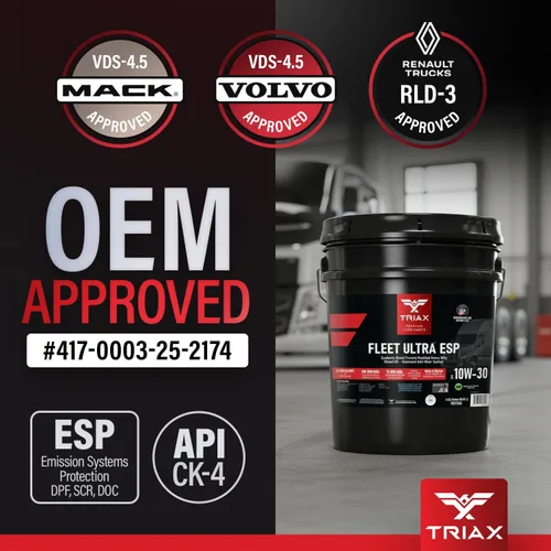 Vista 4 de TRIAX Fleet Ultra ESP 10W-30 API CK-4 - Mezcla sintética con licencia de moly y boro, aceite de motor diésel resistente, compatible con Volvo, Mack
