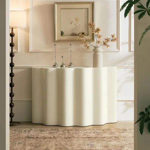 Vista 25 de Mesa consola pequeña de 31.9 pulgadas, estilo retro, estilo campestre, estilo francés, vintage, mesa de entrada, mesa de sofá para sala de estar