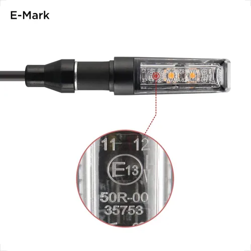 Vista 2 de evermotor Señales de giro para motocicleta, luz trasera LED intermitente de 12 V, intermitentes universales con carcasa de aleación de aluminio