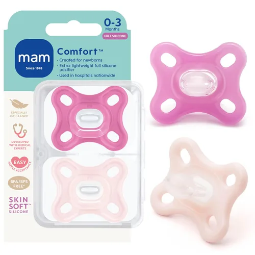 Vista 12 de MAM Comfort - Chupete para bebé de 0 a 3 meses, ligero, de silicona de una Zafiro azul/mate azul