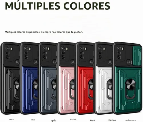 Vista 9 de CCSmall - Funda para Motorola Moto G60 con tarjetero para cámara LJK color negro