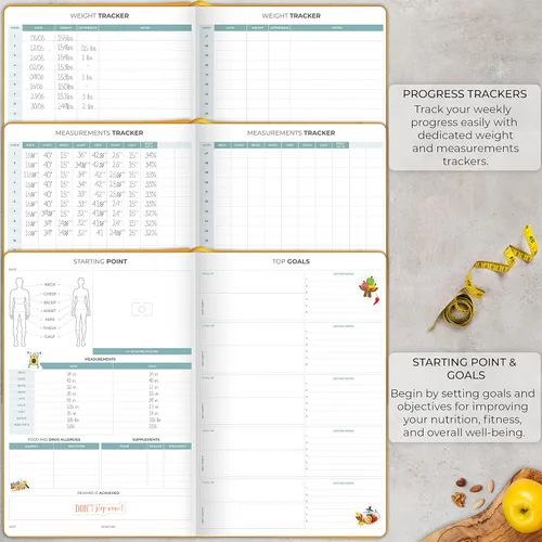 Vista 5 de Clever Fox Planificador de comidas PRO - Diario semanal de preparación de comidas con lista de comestibles y rastreador de pérdida de peso - Libro