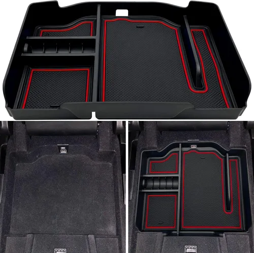 Vista 8 de Organizador de consola central compatible con Dodge RAM 1500 2500 3500 2026 2025 2024 2023 2022-2019 Accesorios Caja de almacenamiento interior Negro