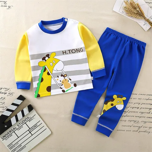 Vista 2 de TBUIALL Ropa de dormir para niños y niñas de manga larga con dibujos animados