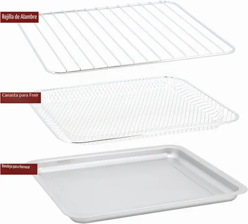 Vista 5 de Horno freidora de aire digital de acero inoxidable de 21.13 cuartos de galón, horno de convección multifunción con 4 elementos calefactores
