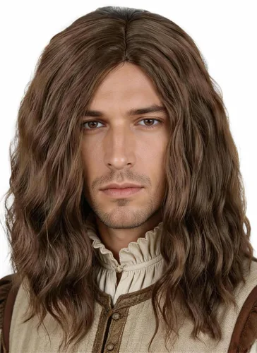Vista 9 de Peluca de fiesta de disfraces de Halloween de cabello rizado para hombre negro