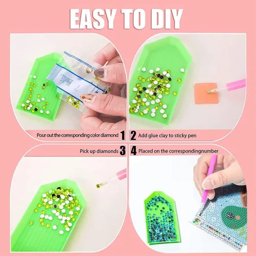 Vista 6 de Kits de Arte de Diamantes para Niños - Paquete de 4 Pinturas de Arte de Diamantes para Niños - Artes y Manualidades para Niños de 8 a 12 Años