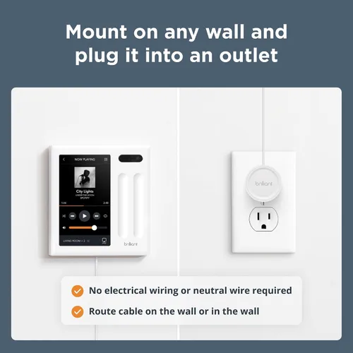 Vista 4 de Control Inteligente para el Hogar de Brilliant (Panel Enchufable) — Alexa Incorporada y Compatible con Ring, Sonos, Hue, Google Nest, Wemo