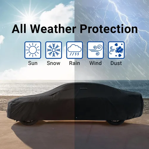 Vista 9 de iCarCover Funda de coche personalizada para Chevy Aveo Hatchback (2004-2018), impermeable, para todo tipo de clima, lluvia, nieve, UV, protector