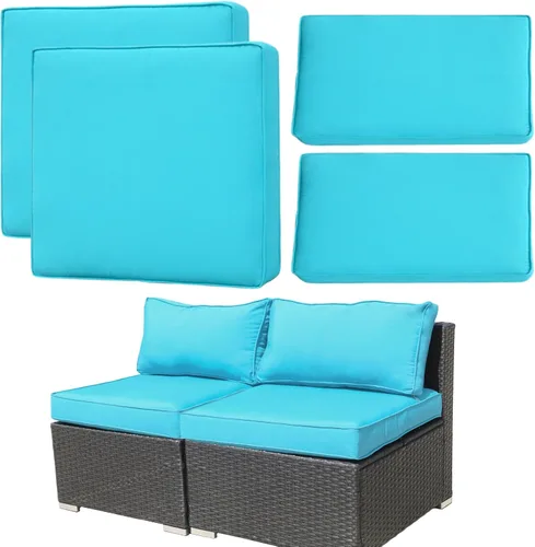 Vista 12 de [Usado] 4 Fundas de Cojines de Patio de Repuesto, Fundas de Cojines de Asiento de Patio al Aire Libre Fundas de Muebles de Sofá, Fundas Impermeables
