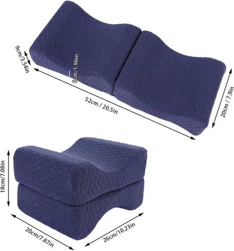 Vista 3 de Almohada de rodilla de espuma viscoelástica para personas que duermen de lado, suave cojín ergonómico de elevación curva, alivio del dolor