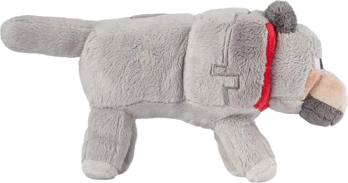 Vista 2 de Lobo de peluche de Minecraft con etiqueta, 15 In